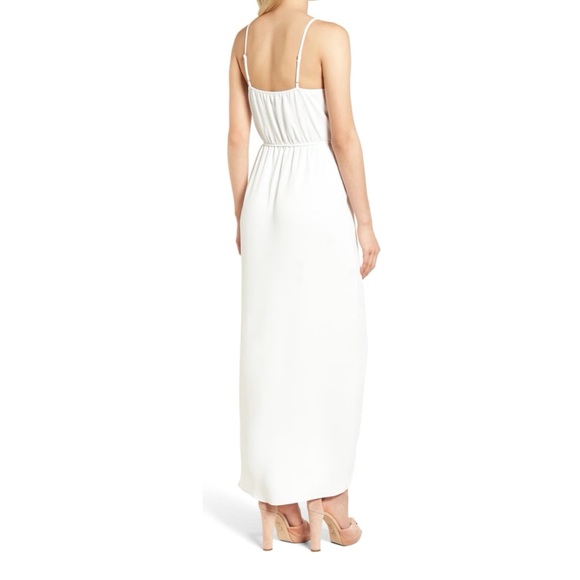 Everly White Ruffle Wrap Maxi Dress - Picture 3 of 7
